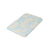 Tapis De Bain Jaune et Aqua Floral Damask (Angle)