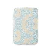 Tapis De Bain Jaune et Aqua Floral Damask (Devant (Vertical))