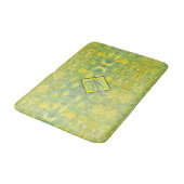 Tapis De Bain Jaune et vert Abstrait joyeux (Angle)
