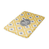 Tapis De Bain Jaune, Gris, Blanc, Diamant Ikat Motif (Angle)