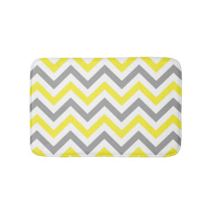 Tapis De Bain Jaune, Gris Dk What Grand Motif Chevron ZigZag