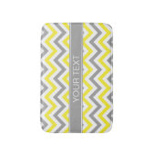 Tapis De Bain Jaune Gris Foncé Blanc Grand Chevron Gris Monogram (Devant (Vertical))