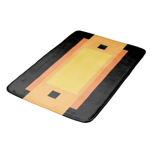 Tapis De Bain Jaune Minimal Orange Noir (Angle)
