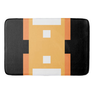 Tapis De Bain Jaune Minimal Orange Noir Blanc