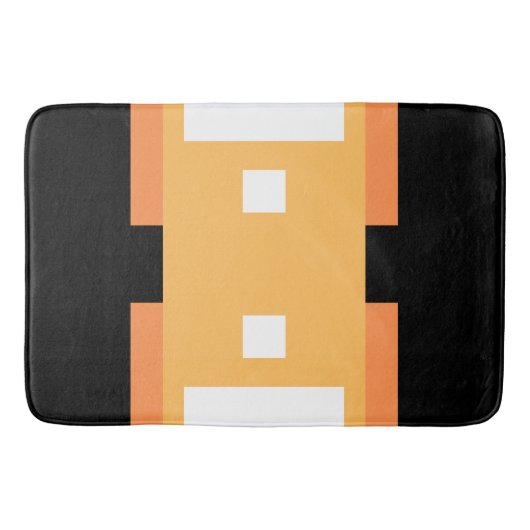 Tapis De Bain Jaune Minimal Orange Noir Blanc (Devant)