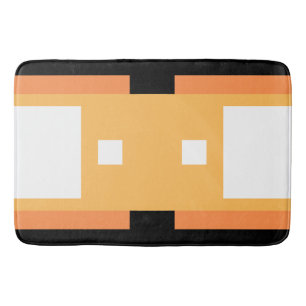 Tapis De Bain Jaune Minimal Orange Noir Blanc