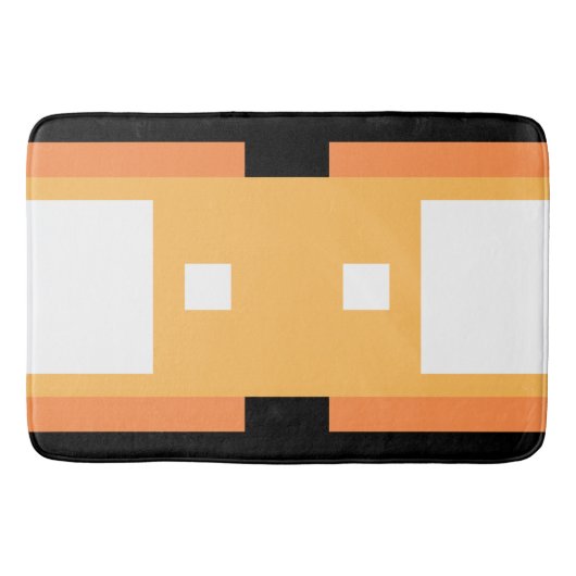 Tapis De Bain Jaune Minimal Orange Noir Blanc (Devant)