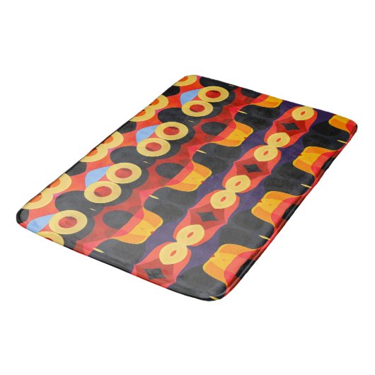Tapis De Bain Jaune orange abstraite en gras (Angle)
