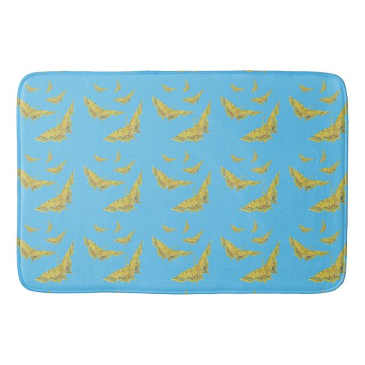 Tapis De Bain Jaune Vieux Monde Swallowtail motif papillon (Devant)