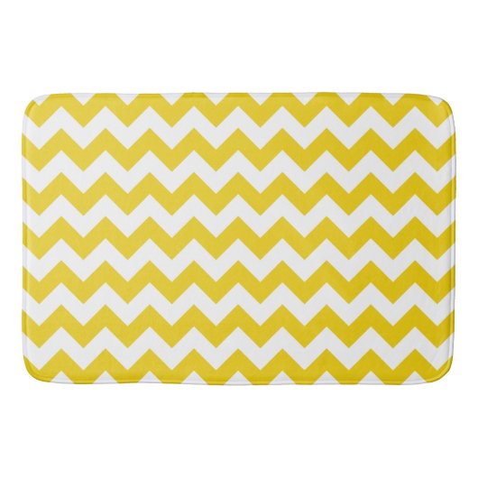 Tapis De Bain Jaune Zigzag, Jaune Chevron, Motif géométrique (Devant)