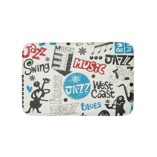 Tapis De Bain Jazz Doodle : Mélange de Musique Eclectique