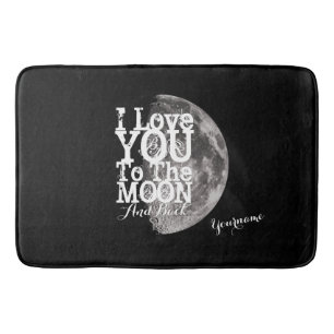 Tapis De Bain Je t'aime à la lune et au dos avec votre nom