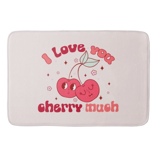 Tapis De Bain Je T'Aime Beaucoup Cherry (Devant)