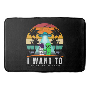 Tapis De Bain Je veux quitter ce monde Alien Vintage Sunset