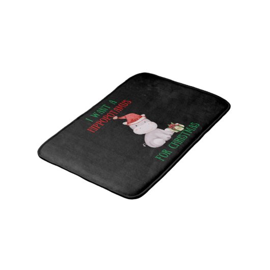 Tapis De Bain Je Veux Un Hippopotame Pour Noël (Angle)