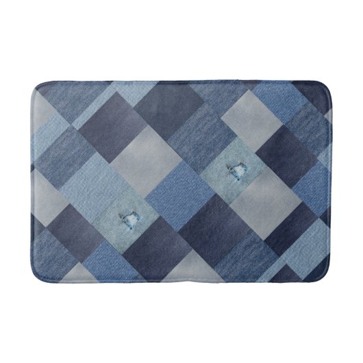 Tapis De Bain Jeans Patchwork Denim Fabric (Devant)