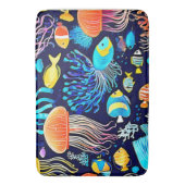 Tapis De Bain Jellyfish & Fish : Plaisir marin profond (devant Vertical)