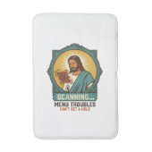 Tapis De Bain Jésus Code QR flou ne scannera pas Menu Humour Tec (Devant (Vertical))