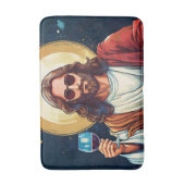 Tapis De Bain Jésus cool avec du vin (Devant (Vertical))