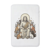 Tapis De Bain Jésus et Chats Vintage (Devant (Vertical))