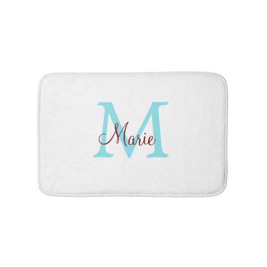 Tapis De Bain jeté simple minimal ajouter nom monogramme rose ro (Devant)