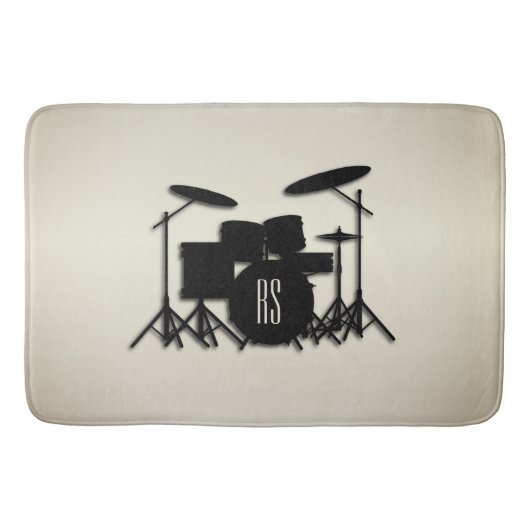 Tapis De Bain Jeu de tambour monogramme or (Devant)