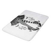 Tapis De Bain Jeu d'Halloween blanc et noir (Angle)
