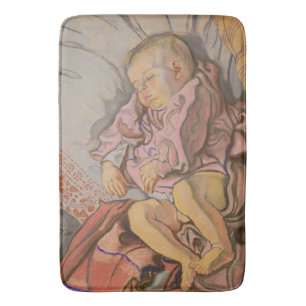 Tapis De Bain Jeune enfant dormant sur un Coussin