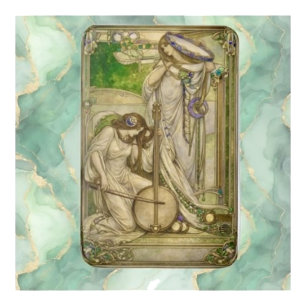 Tapis De Bain Jeunes Filles Musiciennes Art Nouveau Illustration