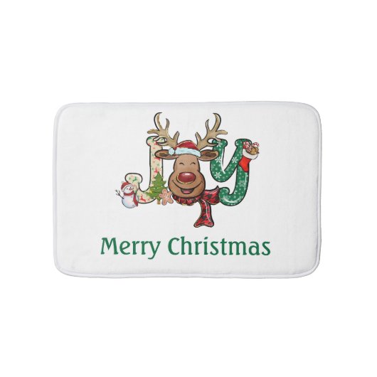 Tapis De Bain Joie personnalisée Reindeer Fun Noël (Devant)