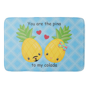 Tapis De Bain Joli ananas Tropical Pina Colada Romantique