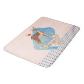 Tapis De Bain Joli Brown avec des oiseaux et des Roses (Angle)