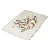 Tapis De Bain Joli Cerf Aquarellé Posé En Bas Boho (Angle)