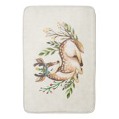 Tapis De Bain Joli Cerf Aquarellé Posé En Bas Boho (devant Vertical)