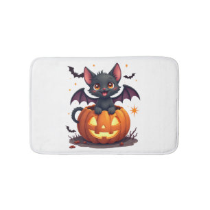 Tapis De Bain Joli Chat Noir Avec Des Ailes De Chauve-Souris Jac