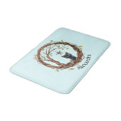 Tapis De Bain Joli Chaton Noir Regardant une Étoile (Angle)