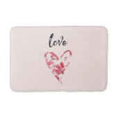 Tapis De Bain Joli Coeur Floral Rose (Devant)