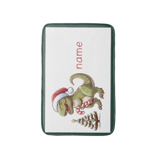 Tapis De Bain Joli dinosaure de Noël Bath Mat (Devant (Vertical))