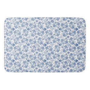 Tapis De Bain Joli Indigo Blue Ethnic Floral Imprimer Mat de bai