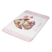 Tapis De Bain Joli lapin de la Saint-Valentin (Angle)
