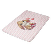 Tapis De Bain Joli lapin de la Saint-Valentin (Angle)