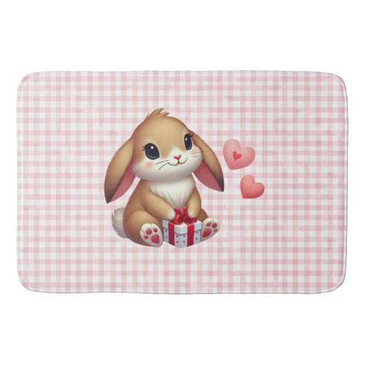 Tapis De Bain Joli lapin de la Saint-Valentin (Devant)