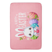 Tapis De Bain Joli lapin de Pâques rose (devant Vertical)