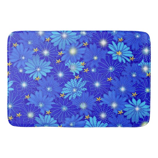 Tapis De Bain Joli Motif Blue Daisy (Devant)
