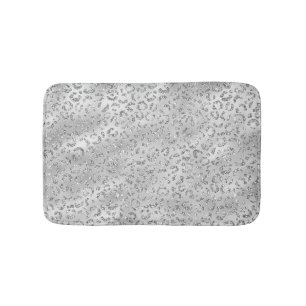 Tapis De Bain Joli motif imprimé peau de léopard guépard argenté