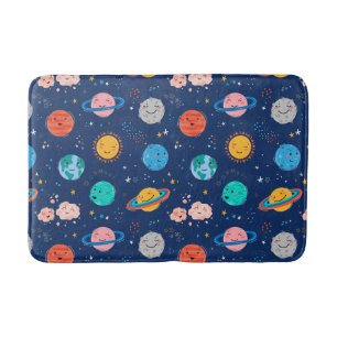 Tapis De Bain Joli Motif Planète Souriante