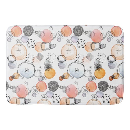 Tapis De Bain Joli Motif rose et bleu Abstrait (Devant)