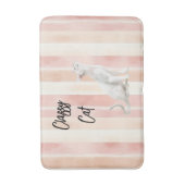 Tapis De Bain Joli Peach Pink Crème raypes Chat (Devant (Vertical))