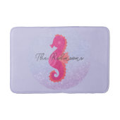 Tapis De Bain Joli Petit Hippocampe Rose (Devant)