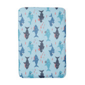 Tapis De Bain Joli requins drôles avec casquettes pirates (Devant (Vertical))